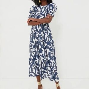 Hyacinth House Tuckernuck Navy White Wilhelmina Dress Large L NEW